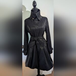 Belle Fare Women's Blk Belted Trench Coat
